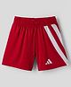 Adidas Kids Knit Mid Thigh Length Shorts with Striped & Brand Logo Print - Dark Red