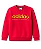 ADIDAS KIDS Cotton Knit Full Sleeves Sweatshirt with Brand Name Graphic - Red