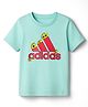 ADIDAS KIDS Cotton Knit Half Sleeves Logo Printed T-Shirt - Sea Green