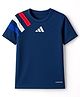 Adidas Kids Knit Half Sleeves T-Shirt with Brand Graphic - Navy Blue