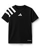 Adidas Kids Knitted Half Raglan Sleeves T-Shirt with Logo Graphic - Black