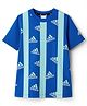 ADIDAS KIDS Knit Half Sleeves T-Shirt with Logo Print - Blue