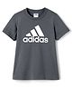 ADIDAS KIDS Cotton Knit Half Sleeves T-Shirt with Logo Graphic - Dark Green