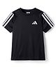 ADIDAS KIDS Knit Half Raglan Sleeves Solid T-Shirt With Tape Detailing - Black