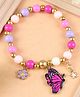 Asthetika Butterfly Charm & Beads Detailed Bracelet - Pink