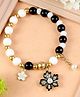 Asthetika Floral Charm & Beads Detailed Bracelet - Black & White
