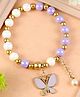 Asthetika Butterfly Charm & Beads Detailed Bracelet - Purple