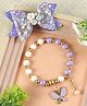 Asthetika Pearls Embellished Floral Designed Hair Accessories Combo Set - Purple
