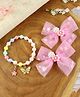 Asthetika Pearls Embellished Floral Designed Hair Accessories Combo Set - Pink