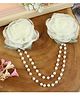 Asthetika Floral Applique Detailed Pearls Embellished Hair Clip - White
