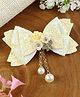 Asthetika Floral Designed Bow Applique Detailed Alligator Clip - Yellow