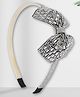 Asthetika Stones Embellished Bow Applique Detailed Hair Band - Silver
