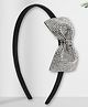 Asthetika Stones Embellished Bow Applique Detailed Hair Band - Silver