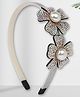 Asthetika Stones Embellished Floral Designed Hair Band - Silver