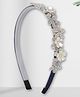 Asthetika Stones Embellished Floral Designed Hair Band - Silver