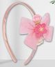 Asthetika Floral & Bow Applique Detailed Hair Band - Pink