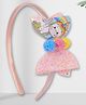 Asthetika Pom Pom & Bow Applique Detailed Hair Band - Pink