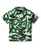 Tales & Stories Cotton Woven Half Sleeves Monkeys Printed Shirt - Dark Green