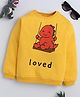 BAATCHEET Fleece Knit Full Sleeves Swinging Baby Dinosaur Printed Light Winter Sweatshirt - Yellow