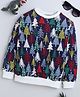 BAATCHEET Fleece Knit Christmas Theme Full Sleeves Christmas Tree Printed Light Winter Sweatshirt - Navy Blue