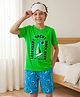 Pine Kids Single Jersey Knit Half Sleeves T-Shirt & Shorts Night Suit with Yacht Print - Green