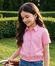 Pine Kids Cotton Woven Half Sleeves Solid Color Shirt Style Top - Pink
