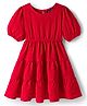 Pine Kids Woven Half Sleeves Solid Frock - Red