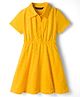 Pine Kids Cambric Woven Half Sleeves Frock With Floral Design - Yellow