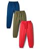 Pine Kids Knit Full Length Solid Colour Lounge Pants Pack of 3 - (Colour May Vary)