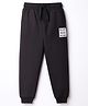 Pine Kids Knit Full Length Lounge Pant With Text Print - Black