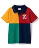 Babyhug Cotton Knit Half Sleeves Cut & Sew Polo T-Shirt with Text Graphic - Multicolor