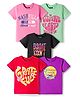 Pine Kids Cotton Knit T-Shirts with Text Print Half Sleeves Round Neck Multi Colors Pack of 5 7-8 Years