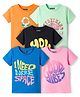 Pine Kids Cotton Knit T-Shirts with Graphic Print Multi Colors 4-5 Years Pack of 5