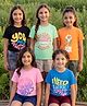 Pine Kids Cotton Knit T-Shirts with Graphic Print Multi Colors 4-5 Years Pack of 5