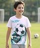 Pine Kids Cotton Knit Half Sleeves T-Shirt with Gaming Graphic - White