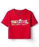 Pine Kids Cotton Knit Half Sleeves T-Shirt With Awesome Text Print - Red