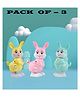 AKN TOYS Cute Spring Jumping Rabbit Toy, Wind Up Key Operated Toy, Colorful Jumping & Walking Bunny Toy for Kids  - Pack of 3 - ( Color May Vary  )