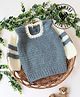 Woonie Hand Knitted Full Sleeves Self Designed Crochet Sweater - Grey