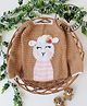 Woonie Hand Knit Full Sleeves Sheep Designed Sweater - Beige