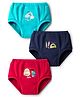 Simply Interlock Knit Bloomers With Rainbow Print Pack Of 3 - Red Aqua & Navy Blue