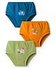 Simply Interlock Knit Bloomers With Animal Print Pack Of 3 - Green Rust Orange & Blue