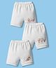 Simply Interlock Knit Bloomers with Animal Print Pack of 3 - White