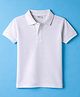 Babyhug Cotton Knit Half Sleeves Solid Colour Polo T-Shirt  - White