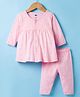 Simply Sinker Knit Full Sleeves Co-ords Night Suit With Floral  Print - Pink