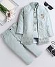 Fourfolds Woven Solid Sherwani Pant With Full Sleeves Geometric Embroidered & Sequins Embellished  Jacket Set - Grey