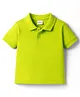 Babyhug Cotton Knit Half Sleeves Solid Colour Polo T-Shirt  - Lime Green