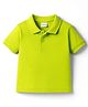 Babyhug Cotton Knit Half Sleeves Solid Colour Polo T-Shirt  - Lime Green