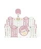 Kids Station Bear Pink Baby Play Yard Play Pen  150x180 cm  Safe Indoor Play Area for Infants & Toddlers with Storage Pockets & Anti-Fall Grasp Rings