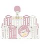 Kids Station Bear Pink Baby Play Yard Play Pen  180x200 cm  Large Indoor Play Pen for Babies & Toddlers with Safety Features and Storage Pockets