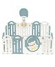 Kids Station Bear Blue Baby Play Yard Play Pen  180x200 cm  Spacious Indoor Play Area for Babies & Toddlers with Anti-Fall Grasp Rings & Storage